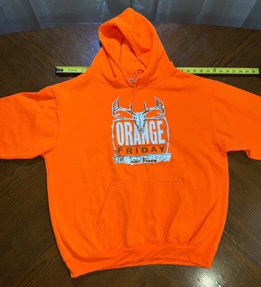 Fleet Farm Orange Friday Deer Skull Hunting Hoodie Blaze Orange XL